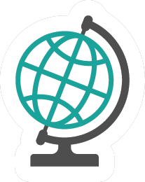 Das Icon für das Fach Geographie zeigt einen Globus.
