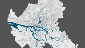 Das Bild zeigt eine Vektorkarte der Stadt Hamburg.